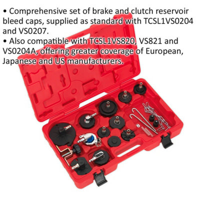 Comprehensive Brake and Clutch Bleeder Cap Set for Efficient Servicing
