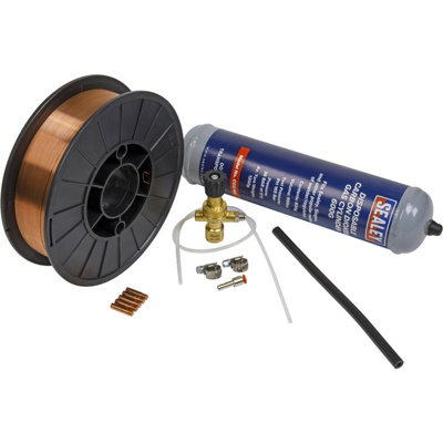 Comprehensive MIG Welding Consumables Kit with Gas Cylinder and Steel Wire