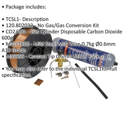 Comprehensive MIG Welding Consumables Kit with Gas Cylinder and Steel Wire