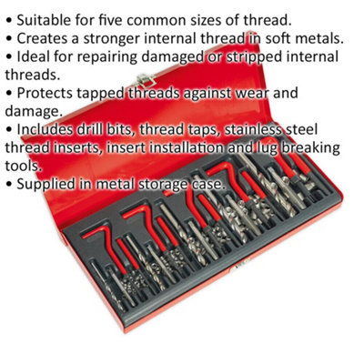 Comprehensive Thread Repair Master Kit - 5 Sizes for Stripped and ...