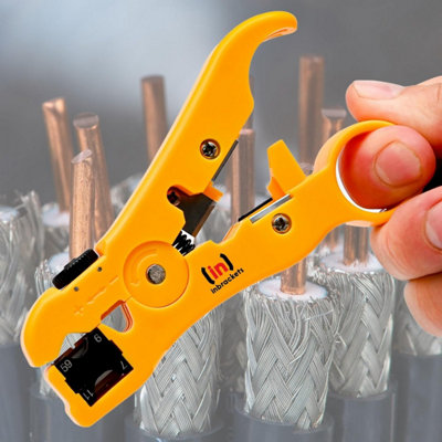 Compression Tool Coaxial cable Stripper Crimper 20 Connectors ct100 RG6 ...
