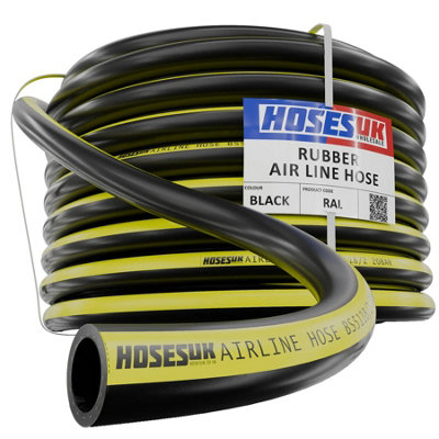 Compressor Airline Hose 10mm, 20 Metres Internal Soft Rubber 300PSI ...