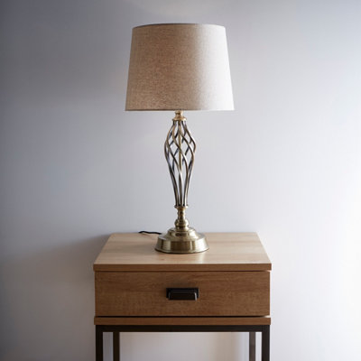 Compton Antique brass Table Lamp and Shade | DIY at B&Q