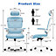 Computer Chair with Adjustable Lumbar Support and Headrest, Swivel Executive Mesh Office Chair for Home Office-Blue