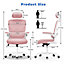Computer Chair with Adjustable Lumbar Support and Headrest, Swivel Executive Mesh Office Chair for Home Office-Pink