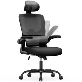 Computer Chair with Adjustable Lumbar Support and Headrest, Swivel Executive Mesh Office Chair for Home Office