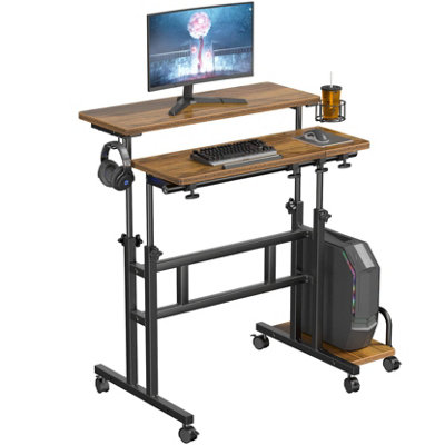 Sit stand desk on sale cpu holder