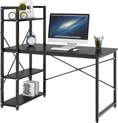 Tower computer desk with deals 4 tier shelves