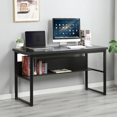 Metal study deals table with drawers