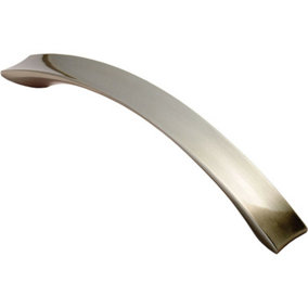 Concave Bow Cabinet Pull Handle 162 x 19mm 128mm Fixing Centres Satin Nickel