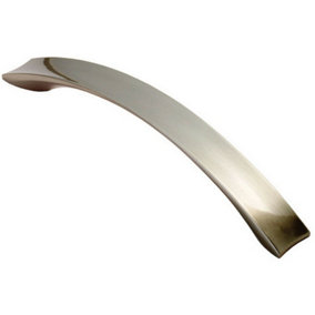 Concave Bow Cabinet Pull Handle 198 x 23mm 160mm Fixing Centres Satin Nickel
