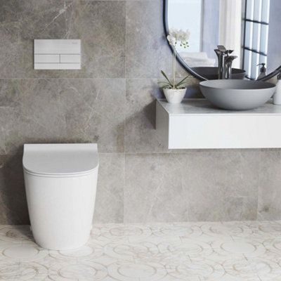 CONCEALED CISTERN FRAME + TOILET FLUSH BUTTON REA K011A-Q BRUSH STEEL ...