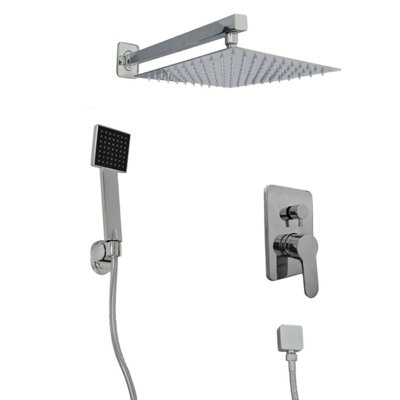 Concealed Rear Wall Round Mixer Head Chrome Valve Round Shower Set Price Comparisons | Compare The Build