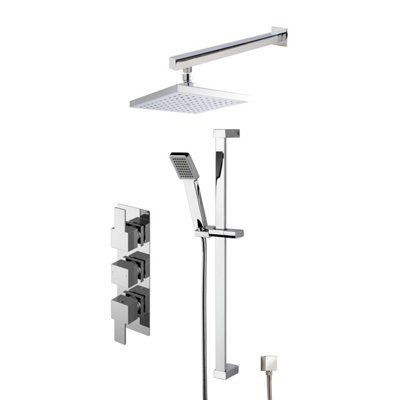 Concealed Square Triple Valve Shower Set - Chrome - Balterley Price Comparisons | Compare The Build