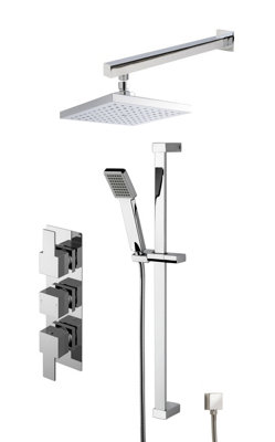 Concealed Square Triple Valve Shower Set - Chrome - Balterley