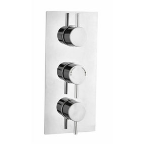 Concealed Triple Thermostatic Shower Mixer Valve - 2 Outlets (Lake)