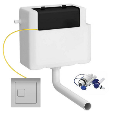 Concealed WC Toilet Cistern with Gloss Chrome Dual Flush Cable Button - Left Water Entry Price Comparisons | Compare The Build