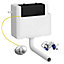 Concealed WC Toilet Cistern with Gloss Chrome Dual Flush Cable Push Button - Left Water Entry