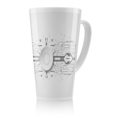 Concept With Various Technology Elements Latte Mug, Stunning Designer ...