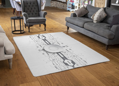 Concept With Various Technology Elements Special Soft Home Rug