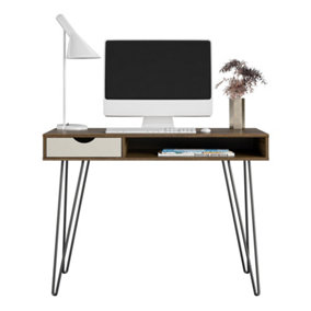 Concord desk with storage in brown / grey