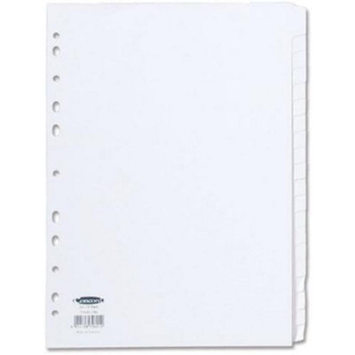 Concord Subject Dividers 230 Micron Punched 11 Holes 20-Part A4 White ...