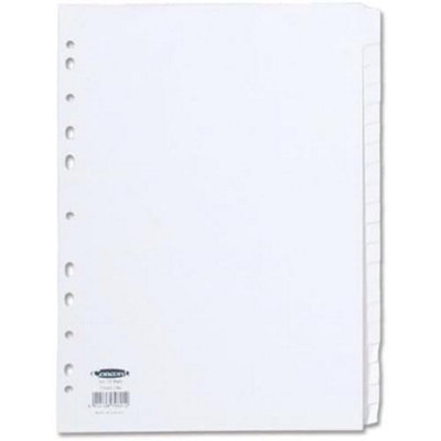 Concord Subject Dividers 230 Micron Punched 11 Holes 20-Part A4 White ...