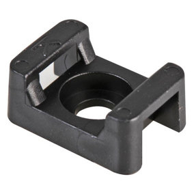 CONCORDIA TECHNOLOGIES - Cable Tie Saddle Mount, Black, Use with 9mm Cable Ties, Pack of 100