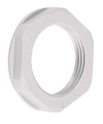 CONCORDIA TECHNOLOGIES - M25 Nylon Lock Nut, White, Pack of 10