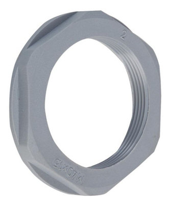 CONCORDIA TECHNOLOGIES - M40 Nylon Lock Nut, Grey, Pack of 5