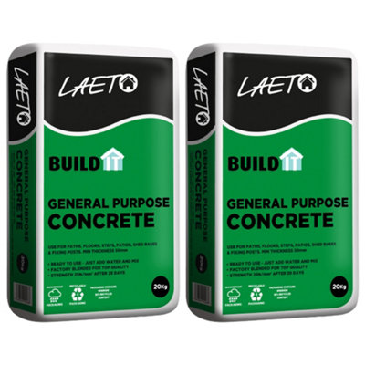 Concrete Cement Multi Purpose 2x 20kg Bags Ready Mixed by Laeto Build It