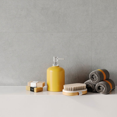 Concrete Light VILO SPC Wall Panel Pack of 4 1200mm x 600mm per tile 2.88m2 total coverage