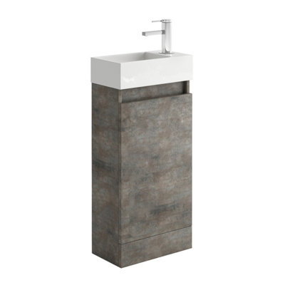 Condense 390mm Floor Standing Cloakroom Vanity Unit in Metallic DIY