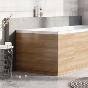Condense Natural Oak End Bath Panel (W)800mm