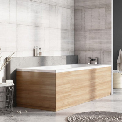 Condense Natural Oak Front Bath Panel (W)1800mm | DIY at B&Q