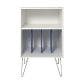 Condord turntable stand in white / blue