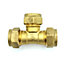 Conex 15mm Equal Tee Connection Adaptor Brass Compression Fittings Straight Connector