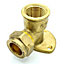 Conex 15mm x G1/2 Female Wallmounted Elbow Adaptor Brass Compression Fitting Connector