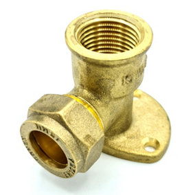 Conex 15mm x G1/2 Female Wallmounted Elbow Adaptor Brass Compression Fitting Connector