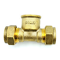 Conex 15mm x G1/2 Female x 15mm Tee Adaptor Brass Compression Fittings Connector