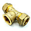 Conex 15mm x G1/2 Female x 15mm Tee Adaptor Brass Compression Fittings Connector
