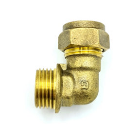 Conex 15mm x G1/2 Male Elbow Adaptor Brass Compression Fittings Straight Connector