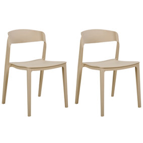Conference Chair Set of 2 Beige SOMERS