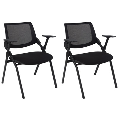 Conference Chair Set of 2 Black VALDEZ