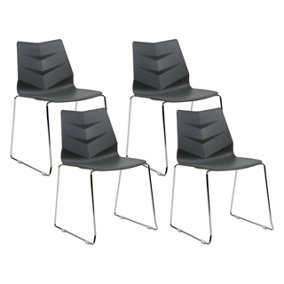 Conference Chair Set of 4 Dark Grey HARTLEY