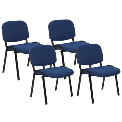 Conference Chair Set of 4 Fabric Navy Blue CENTRALIA