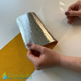 Conformable Non Slip Tape - Aluminium Foil Backing for Irregular Surfaces by Slips Away - Yellow 150mm x 610mm