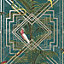 Congo Geometric Wallpaper Teal Holden 13055