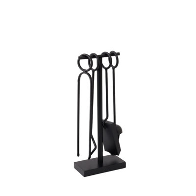 Conifer Fireside Companion Set Straight Line Tool Stand Rectangular Base Black - 3