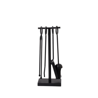 Conifer Fireside Companion Set Straight Line Tool Stand Rectangular Base Black - 4